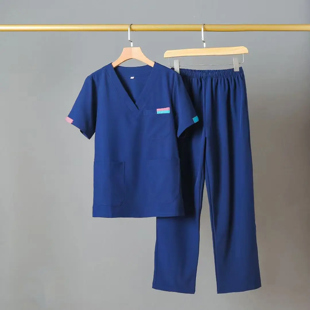 Custom Scrubs Uniforms Sets Light Color Plus Size Doctor Hospital Medical Elastic Waist Jogger Nursing Scrubs