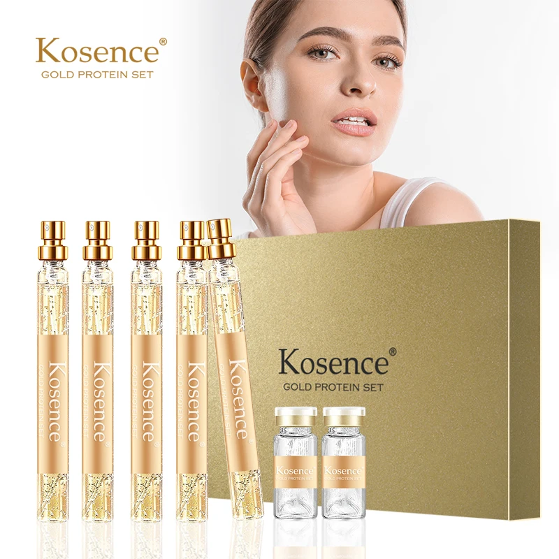 Kosence golden collagen thread face care firming lifting serum korean 24k gold protein thread