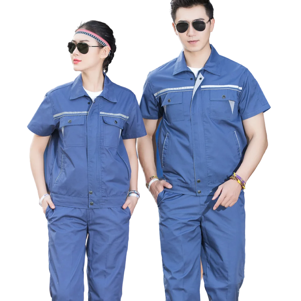 2023 High quality short sleeve working clothes for men and women uniforms_workwear