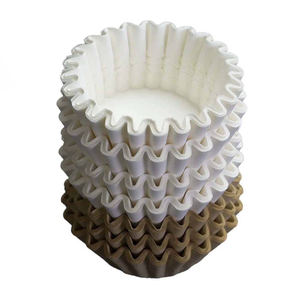 Natural Unbleached Coffee Eco-friendly Natural/white Disposable Basket Wave Coffee Paper Filter
