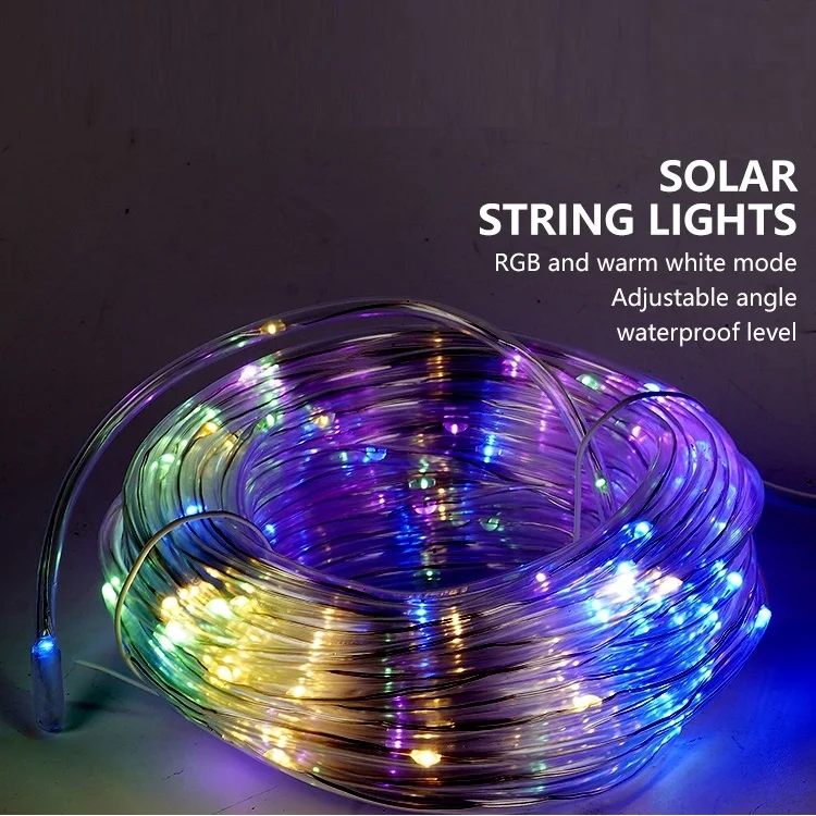 RGB Decoration Garden Light Strings  Abs 10m 20m Waterproof Ip65 Outdoor Solar Led String Lamp