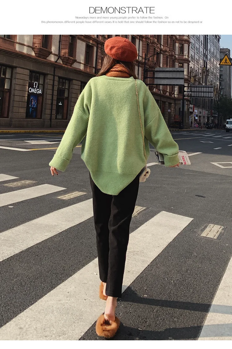 New 2019 Autumn Winter Korea Fashion Women Loose Woolen Harem Pants High Waist Casual Straight Pants Female Trousers S156