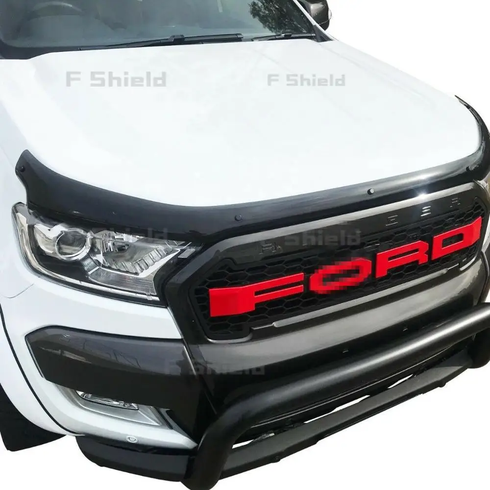 For Ford Everest 2015 - 2019 OEM Type Rain Guard Door/Window Visor & Bonnet Guard Bonnet Protector  Combo