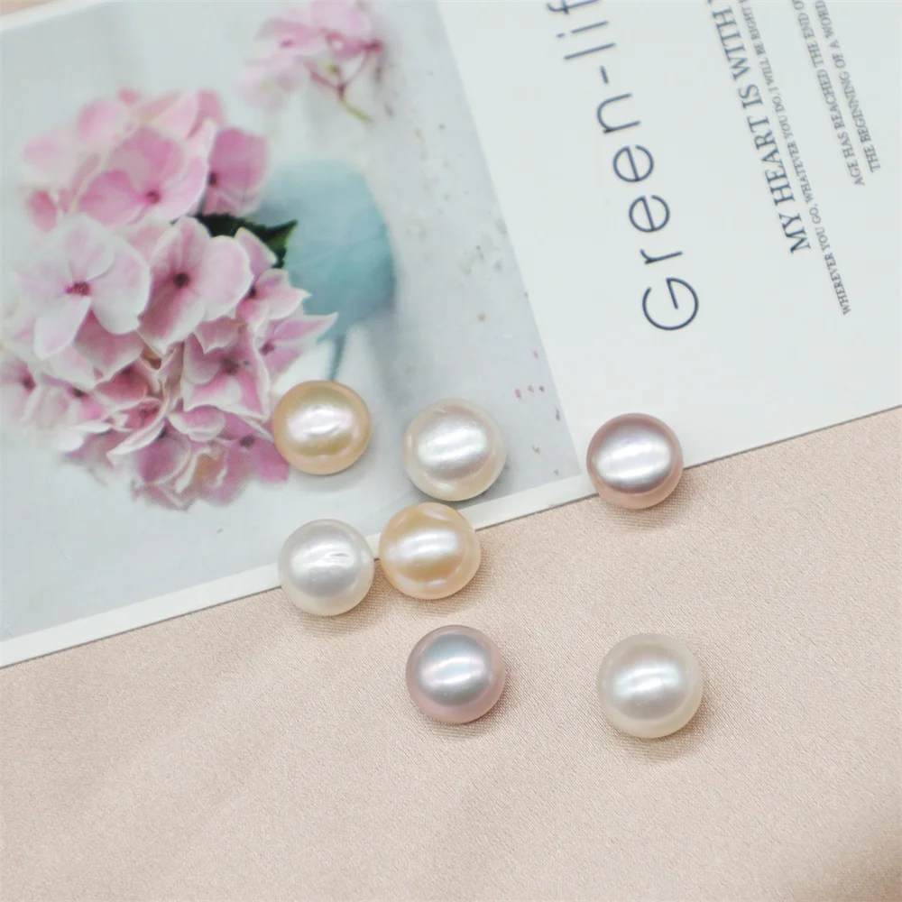 
Wholesale Natural Freshwater Round Bread Pearl 3A Grade Half Hole Loose Bead Accessories 