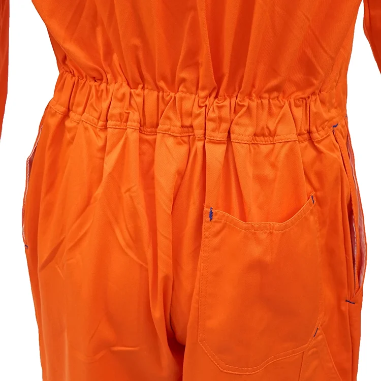 Cheap Poly Cotton Twill Orange Work Coveralls Regular Overalls Durable Mens Mens Coverall With Pockets Outdoor Workwear Uniform