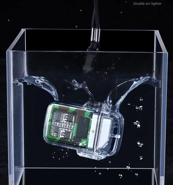 Waterproof Double Arc Lighter USB Rechargeable Windproof Lighter Outdoor Smoking Accessories