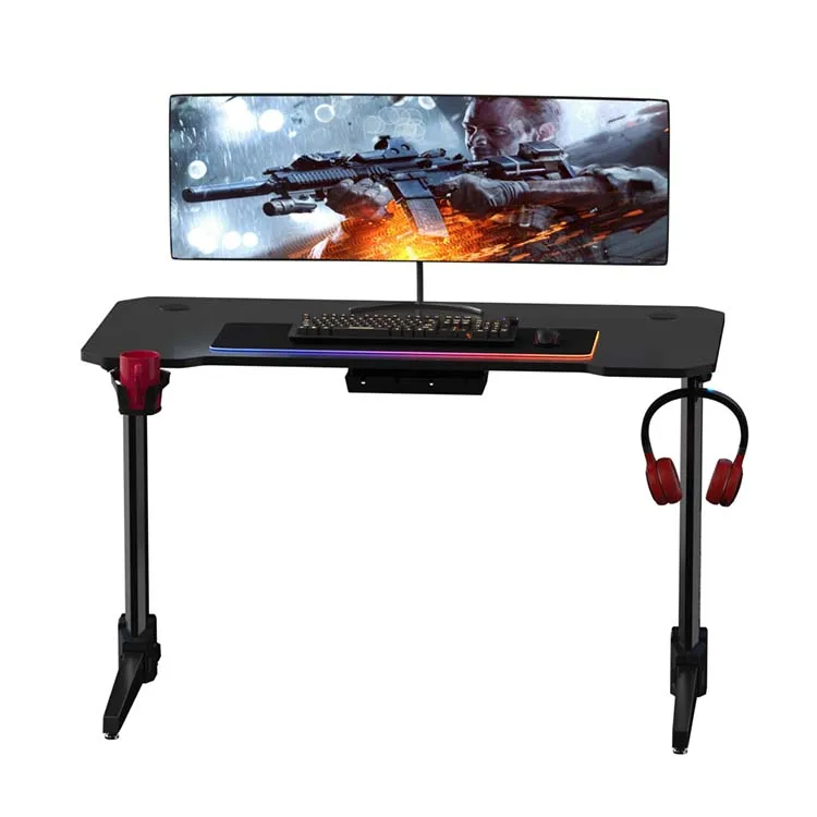 Computer Desk Metal Office Laptop Table With Bookshelf