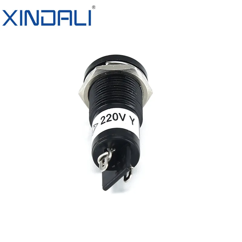 AD22C-10D 110v 12v 10mm Metal Indicator Light Waterproof LED power Warning Round Signal Lamp