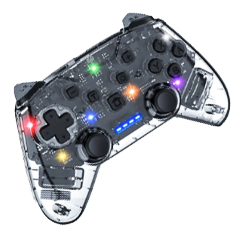 Hot sale BT dual vibration game controller for NS switch wireless gamepad RGB joystick video game console