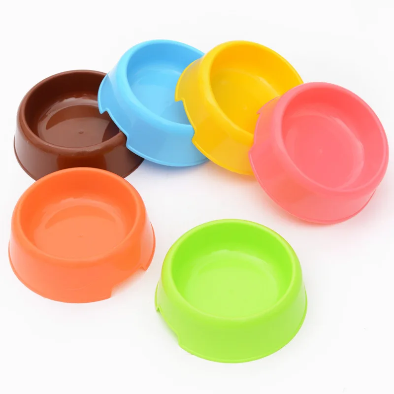 Optional Color Small Candy Color Single Bowl Pet Plastic Bowl Teddy Small Dog Cat Basin Food Bowl