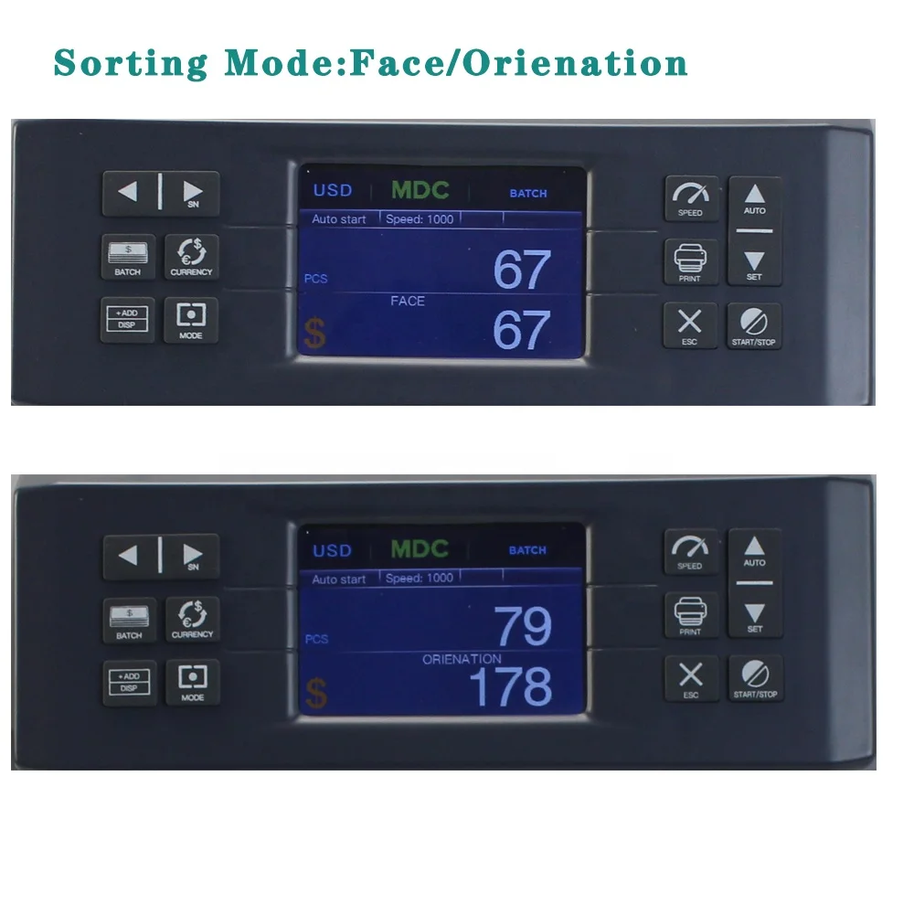 USD, EUR, GBP, CAD, MXN, ETB, IDR Mix Money Value Counting Machine Bill Counter Currency Banknote Bill Cash Counter