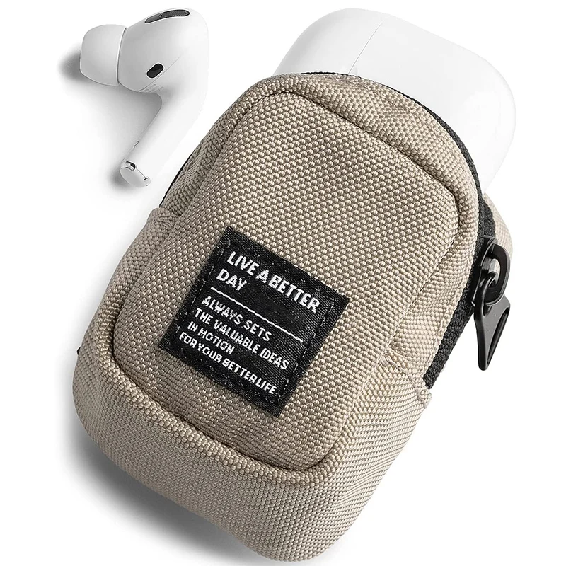 Mini Pouch Nylon Carrying Pouch Small Bag for AirPods Galaxy Buds Earphones Cards