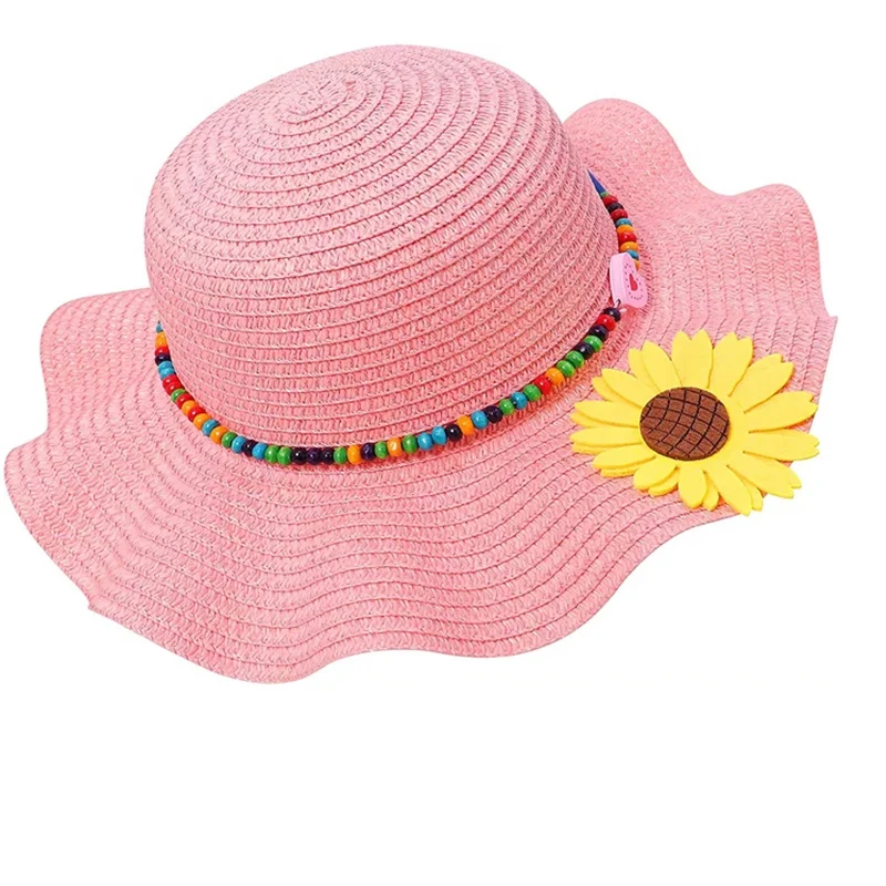 Popular Cute Child Sun Beach Summer Panama Straw Hat With Mini Little Girls Accessories Sombrero Hat