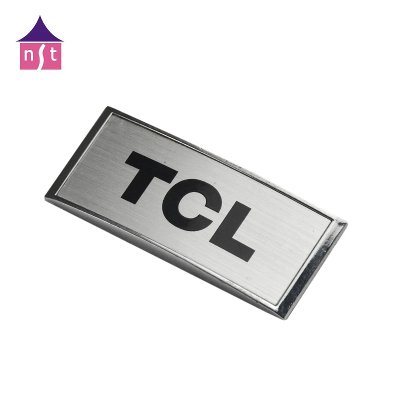 Custom printing anodized metal labels Permanent adhesive industrial logo nameplates Self-adhesive Aluminium stickers