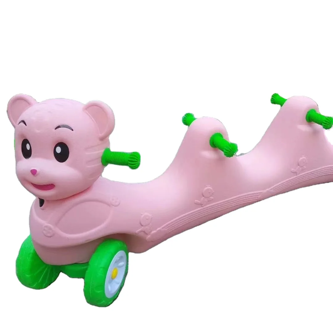 Hot Sale Factory Supplier Bear Shape Baby Plastic Ride On Toy With Four Wheels