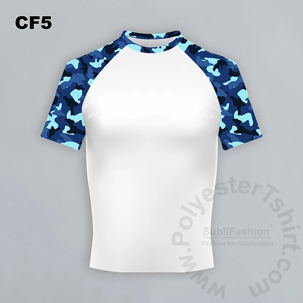 Raglan Camouflage & White T-shirt for Sublimation