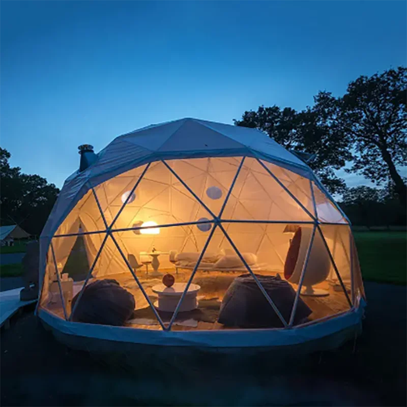 Forerunner customized luxury Geodesic Dome house glamping tent for adults camping waterproof windproof
