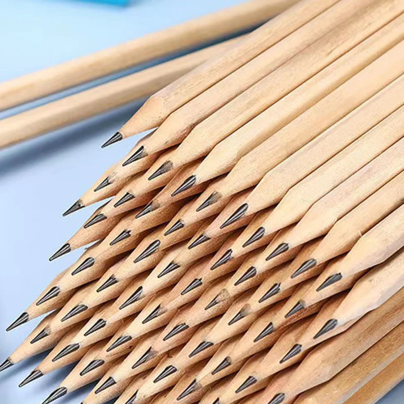 Custom Wood Gift Pencil HB lead Hexagonal Round Triangle Pencil With Custom Logo Wholesale Wood Color Back To School Cheap Price