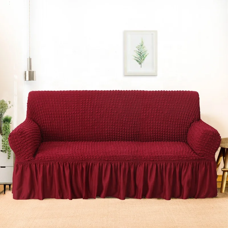 Modern design bubble sofa cover 3+2+1+1 solid pattern elastic sofa slip cover