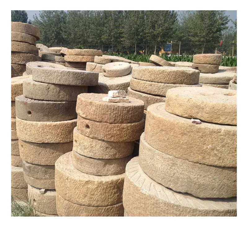 Old Used Antique Grinding Granite Natural Stone Millstones For Garden