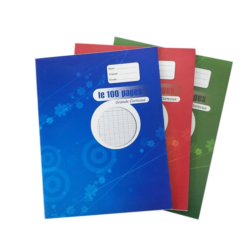 cheap exercise book french lines notebooks 48-200pages with different style school exercise book