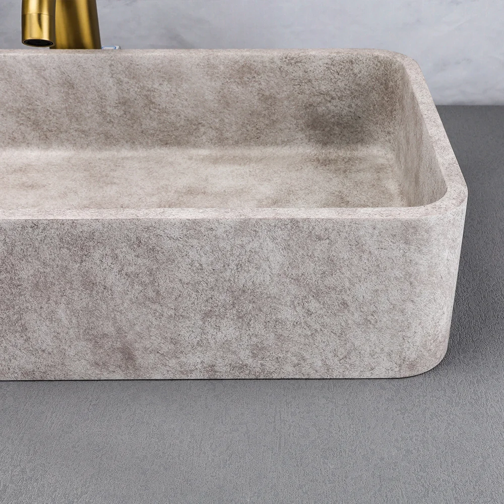 Modern concrete wash basin sink Brown large size wash basin bathroom hand wash