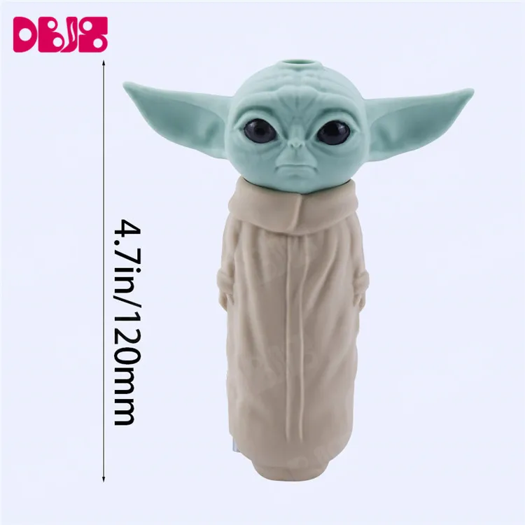 
Silicone Weed Pipes Baby Grogu Tobacco Dabs Smoking Accessories Dried Pipe with Dabber Glass Bowl Smoke Filter Screen 