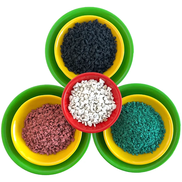 Environmentally friendly rubber plastic track particle material park preschool school colored rubber floor rubber particles