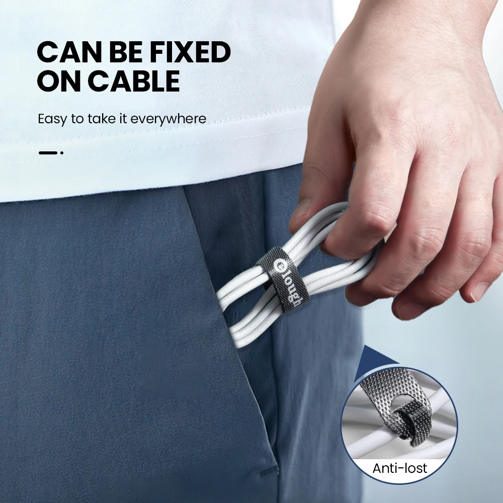 Tidy wire organizer re-sealable nylon cable tie adhesive hook and loop blue cable cord management