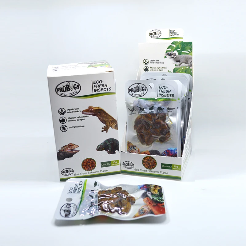 Edible Insects Pet Food Eco Fresh Silkworm Pupae for reptile fish lizard food
