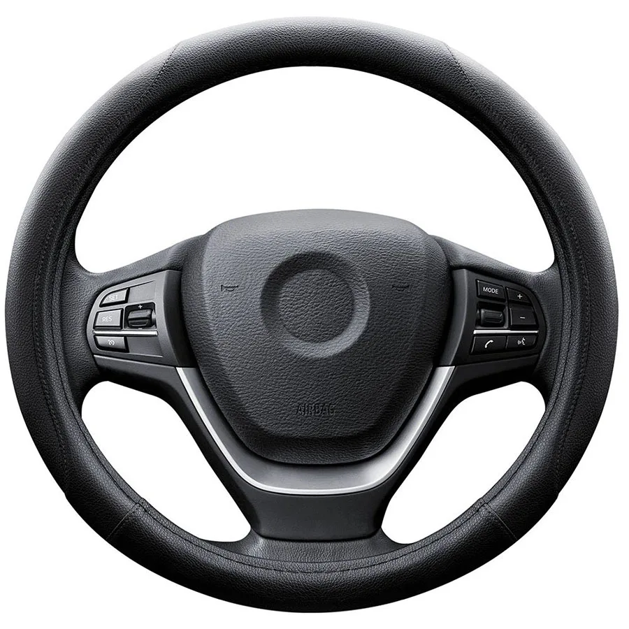 Suitable for Tesla  Model 3 X S car steering wheel micro-fiber leather steering sleeve universal 15 inches (black)