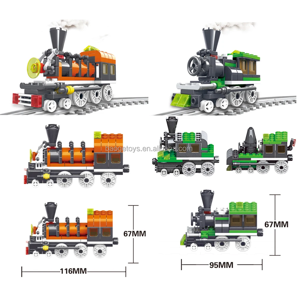Wange toy city trains station set track block toy
