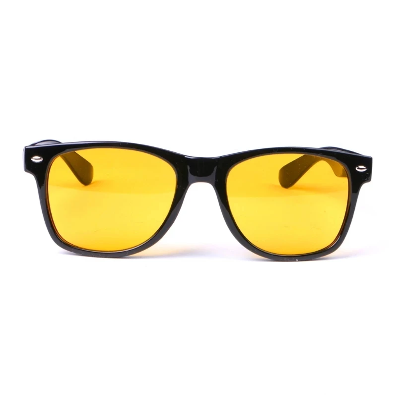 Hot Sale Fashion Women Men Square Sunglasses Night Vision Glasses Yellow Lens Night Driving Sun Glasses