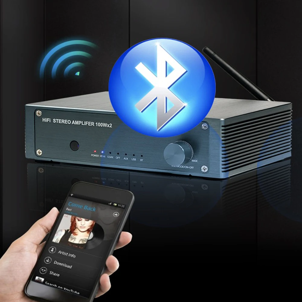 Power Amplifier HiFi Class D Stereo Digital Audio Amp Mini 2 Channel Amplifier for Passive Speaker  Bookshelf Home Theater