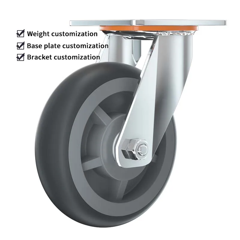 Top Quality 4 5 6 8 Inch Silent TPR Brake Casters 145 165 185 235 mm rubber wheels for hospital cart