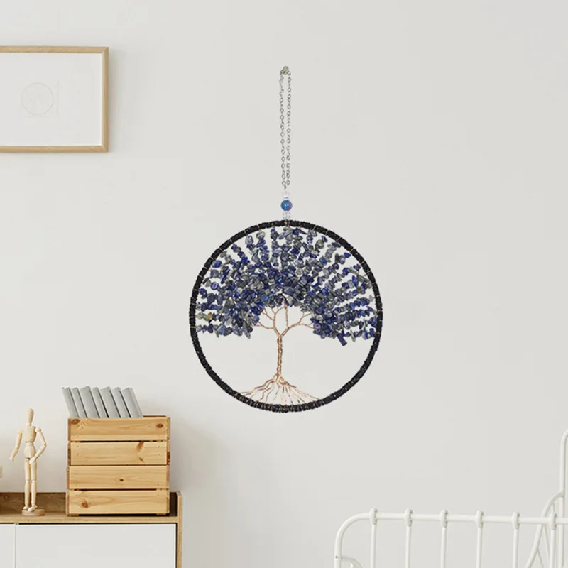 Wholesale Handmade Crystal Gravel Dream Catcher Home Decor Bohemian Woven Tree of Life Dreamcatcher
