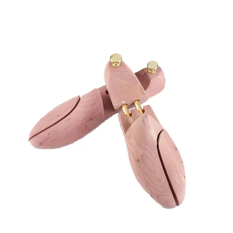 Factory supply Adjustable  Natural Red Cedar US Size Cedar wooden Shoe Tree For Men double tube shoe trees