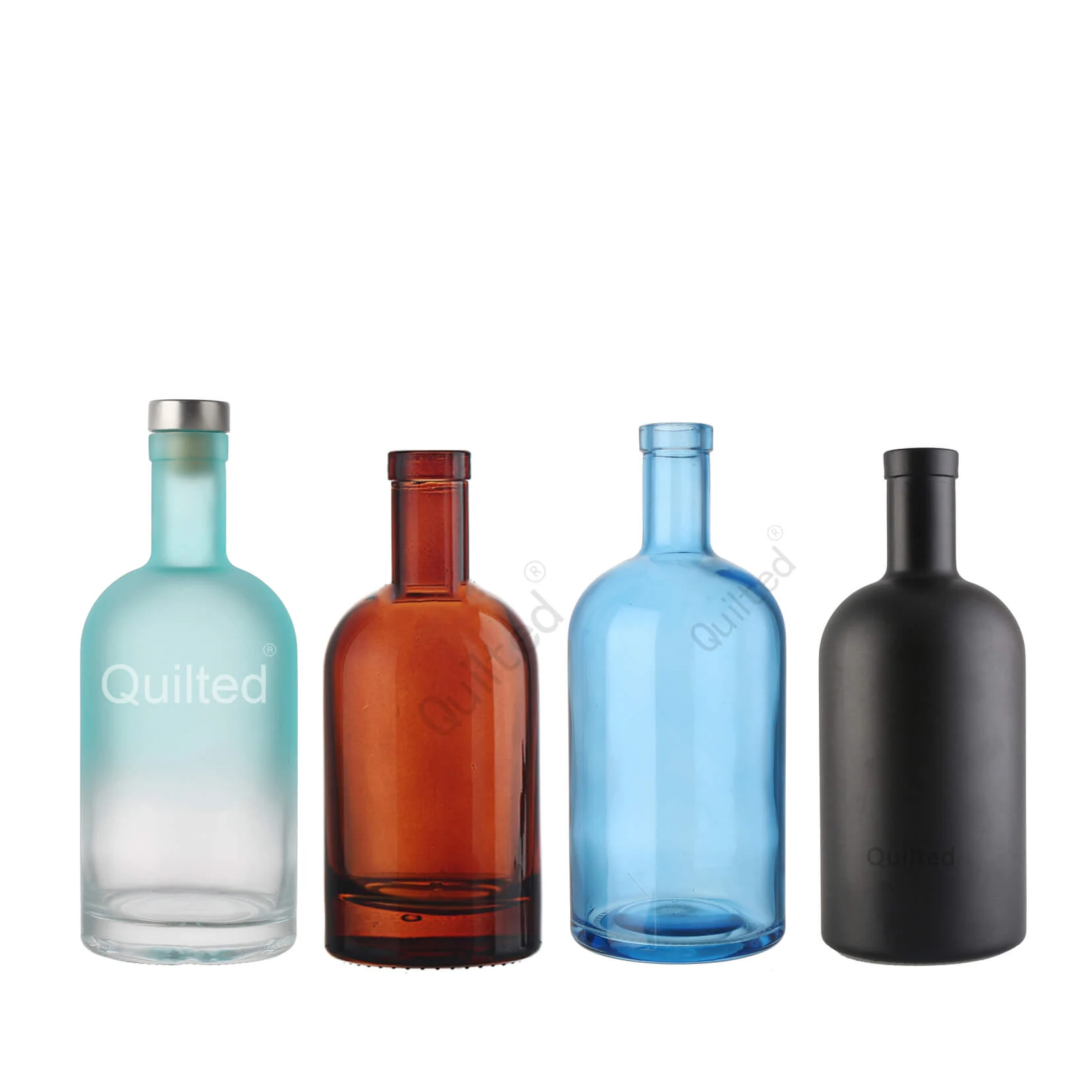 in stock 100ml 200ml 375ml 500ml 750ml 1000ml clear frosted wholesale vodka whiskey glass bottles with cork stopper
