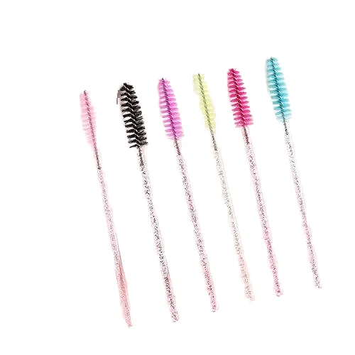 Disposable Crystal Handle Spoolies Brush Mascara Stick Applicator Diamond Eye Lash Brushes Eyelash Extension Lash Brush