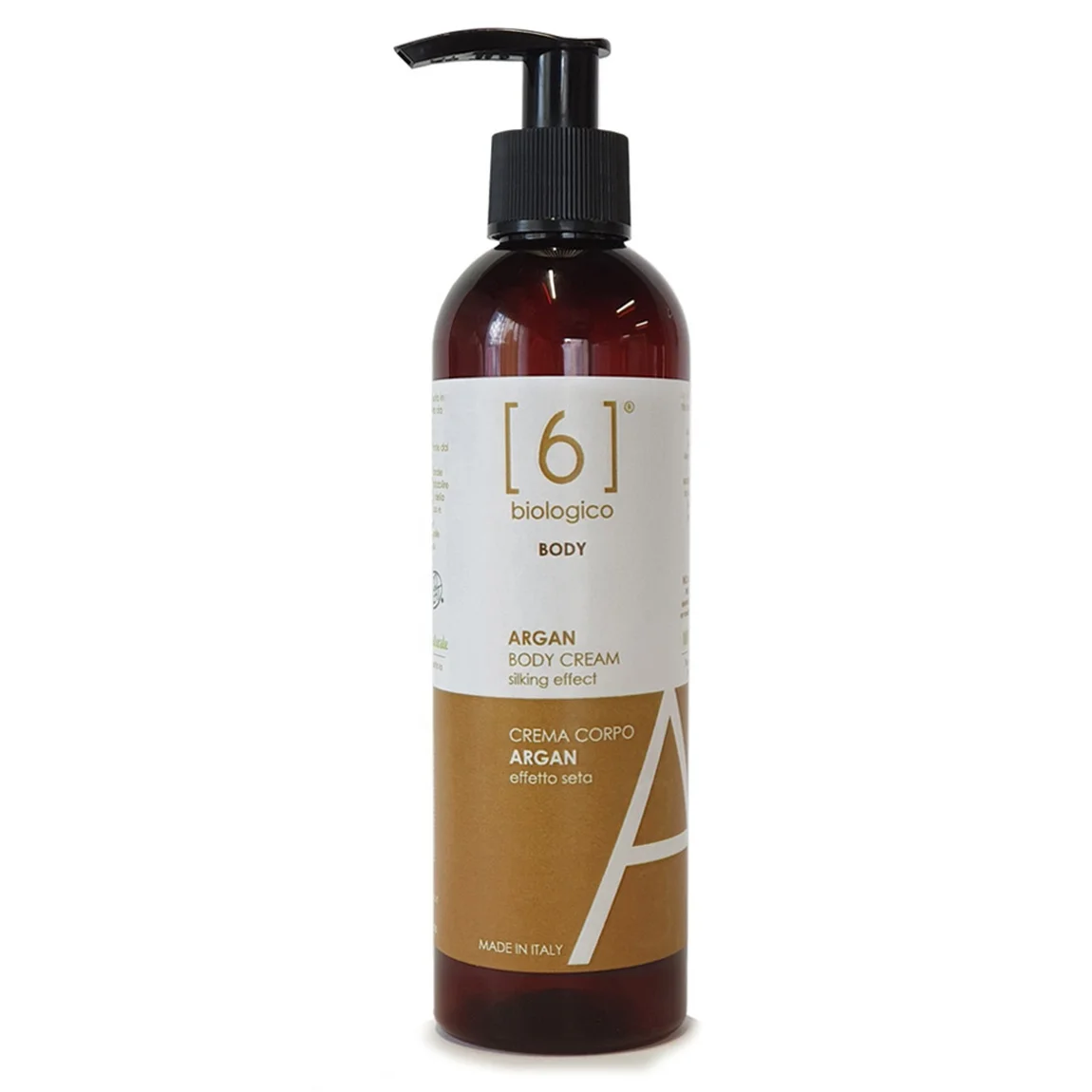 Organic Argan Oil Body Cream with Silking Effect - Made in Italy - All Natural Ingredients -