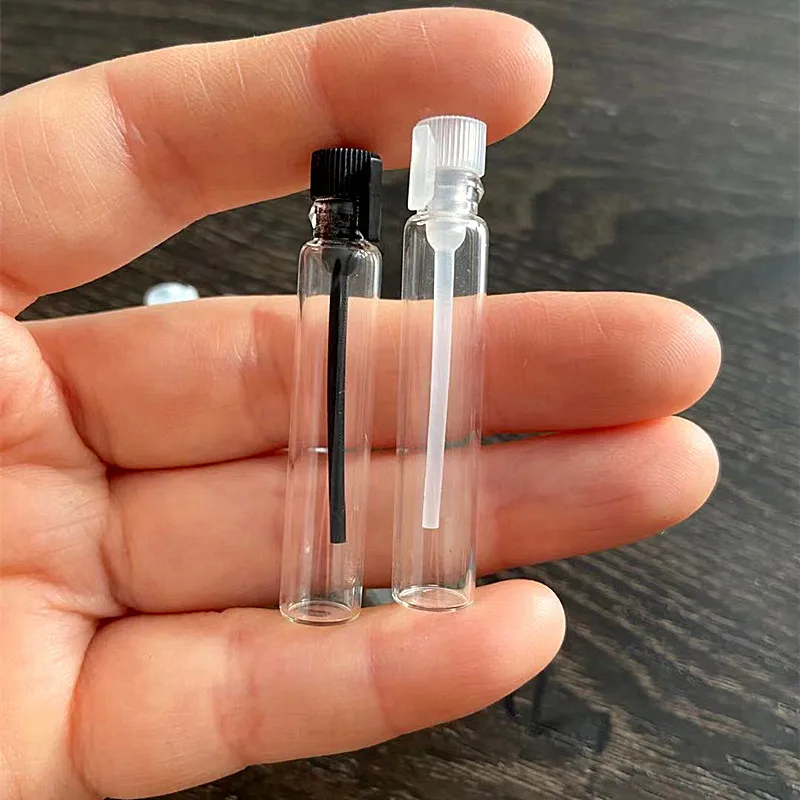Free Samples 2ml 3ml 5ml 10ml Round Clear Black Amber Refillable Sample Perfume Atomizer Tester Bottle with Spray Pump Cap