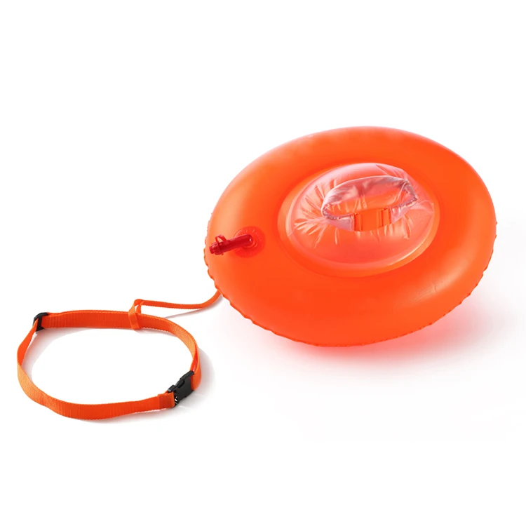 Swim Safety Float Buoy Orange PVC with long adjustable strap