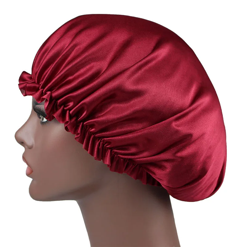 Wholesale Low Price Satin Bonnet Slouchy Beanie Night Turban Headband  Wrap Hair Sleep  Hat Cap In Lined