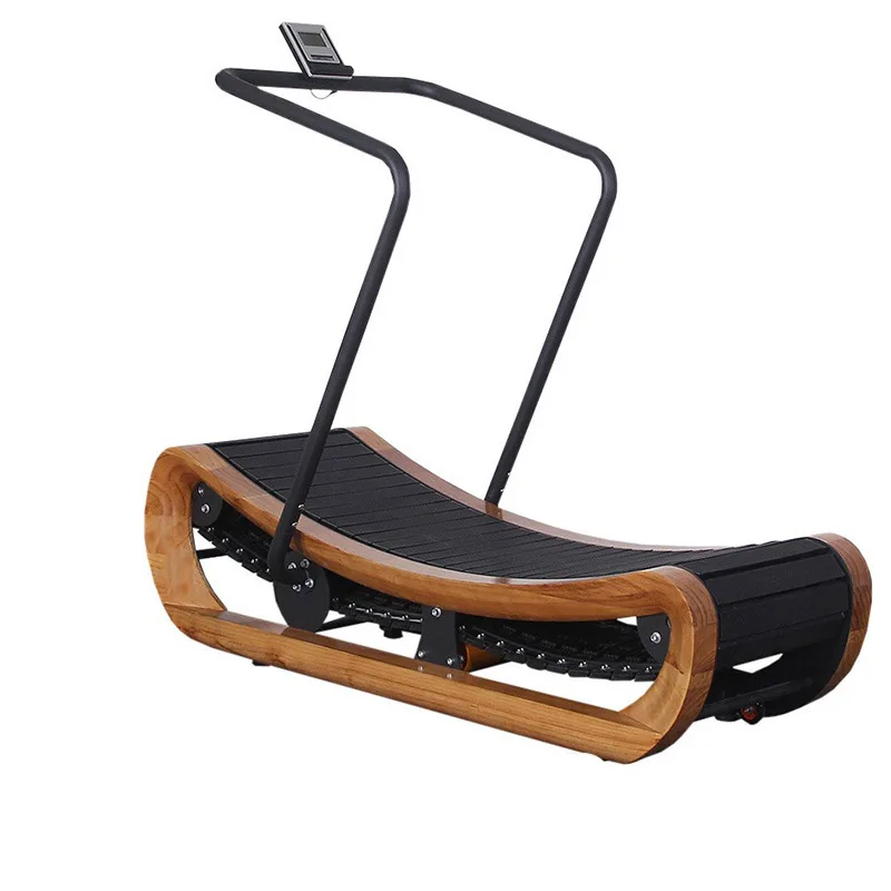 Wooden Home Use Fitness Equipment Cardio Training Bodybuilding Mechanical Curved Treadmill