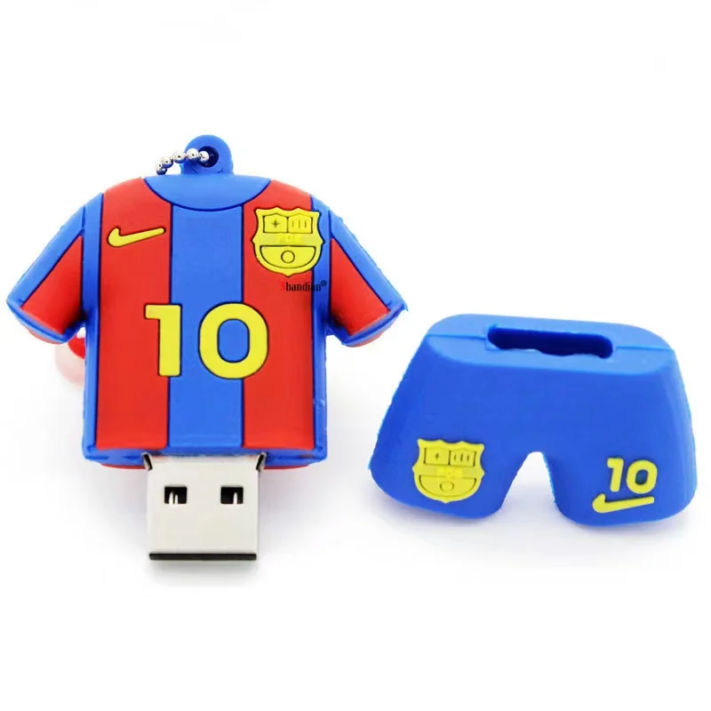 Soccer Sports Team Clothing USB Flash Drive PVC USB Memory Stick Custom Pendrive 2.0/3.0 Suitable for Commemorative Gifts