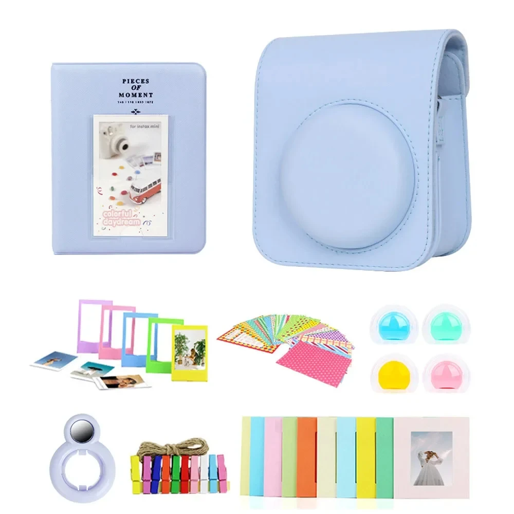 7 In 1 Instant Camera Accessories Bundle Set Protective Case Photo Frame Album for Fujifilm Instax Mini 12