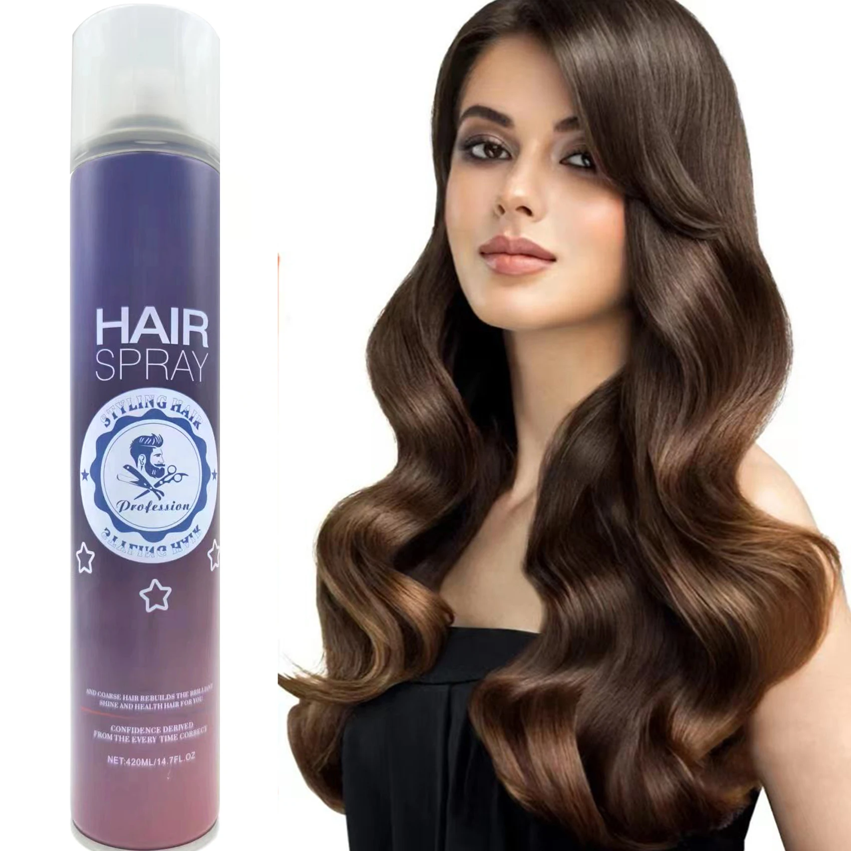 New Arrive 420ml Synthetic Hair Spray Dry Hair Styling Spray Strong Hold Hair Spray For Men