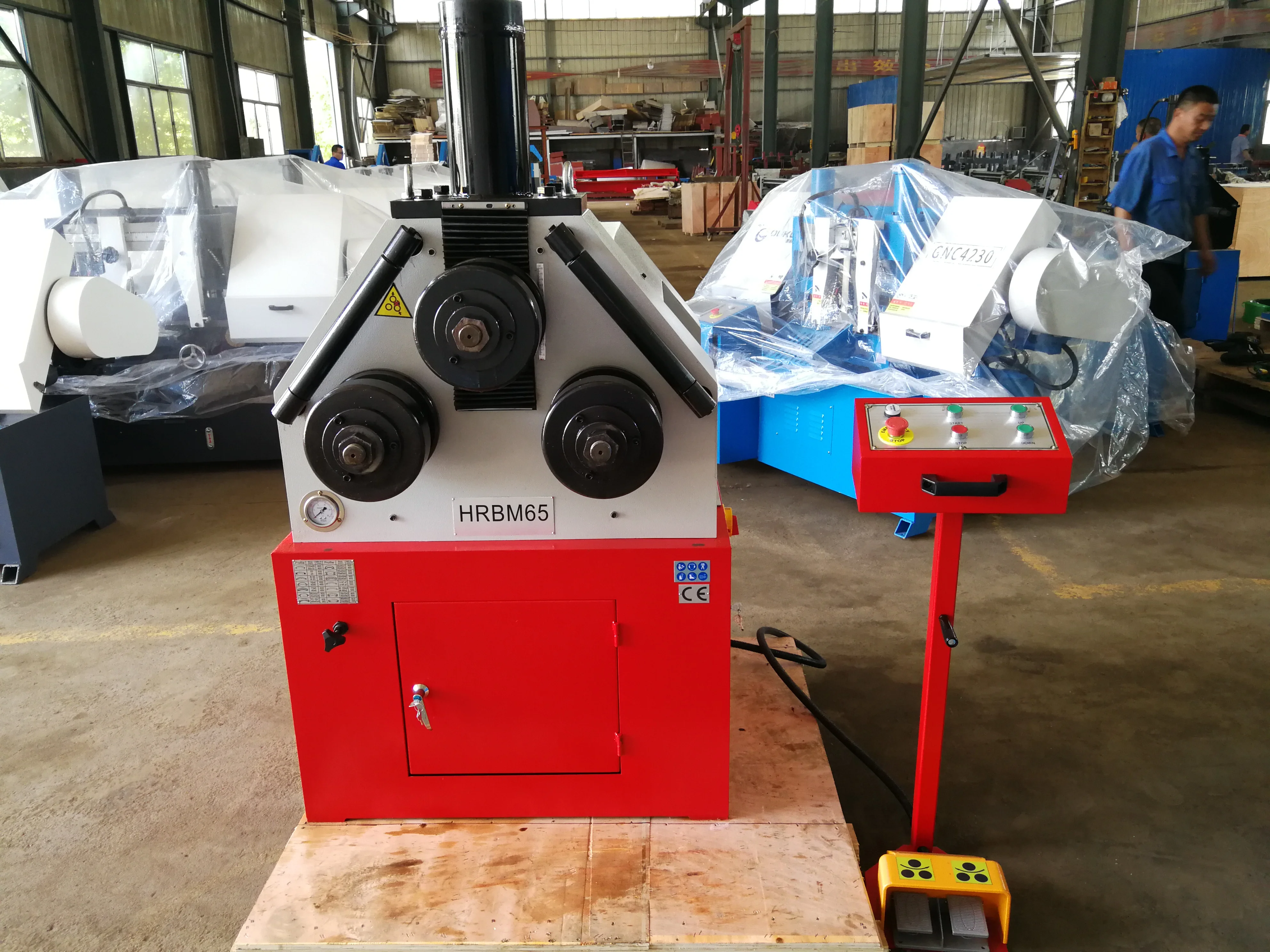 Vertical and Horizontal Hydraulic Profile  round bending machine HRBM65 with Foot Pedal Best Quality and Price
