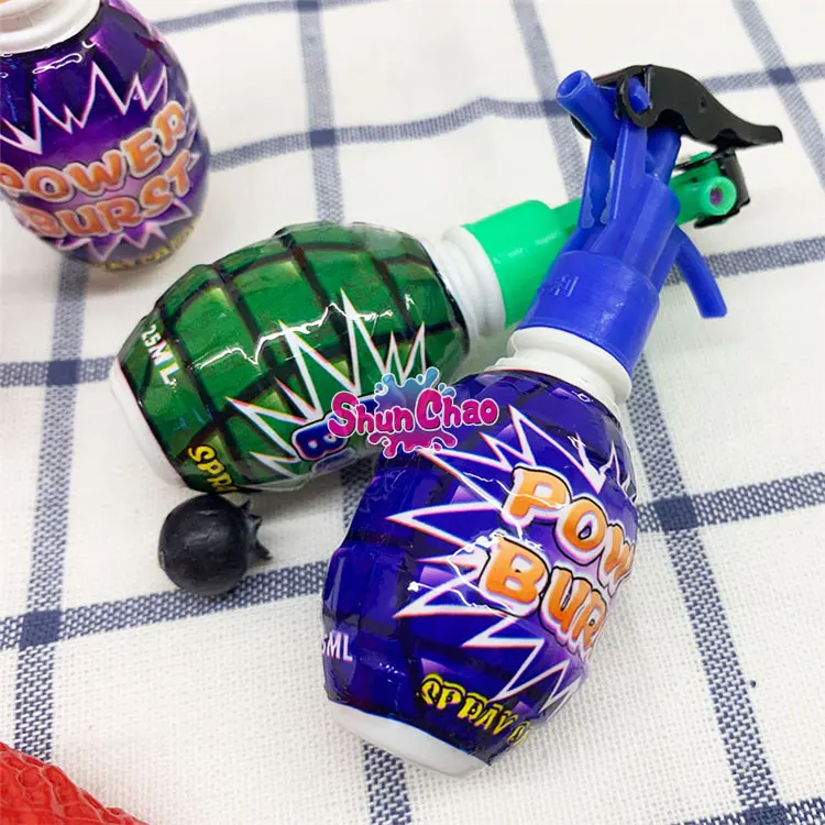 OEM Wholesale Mini Boom Grenade Shape Fruit Flavour Liquid Spray candy
