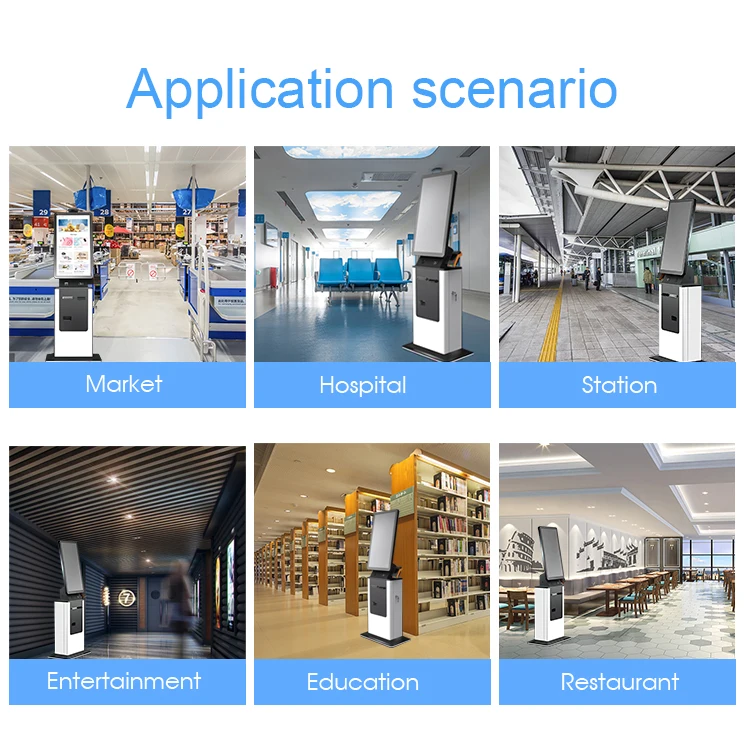 Self service Touch Screen health Kiosk With Barcode Scanner atm cash machine Self Check-in Floor Stand kiosk cash payment kiosk